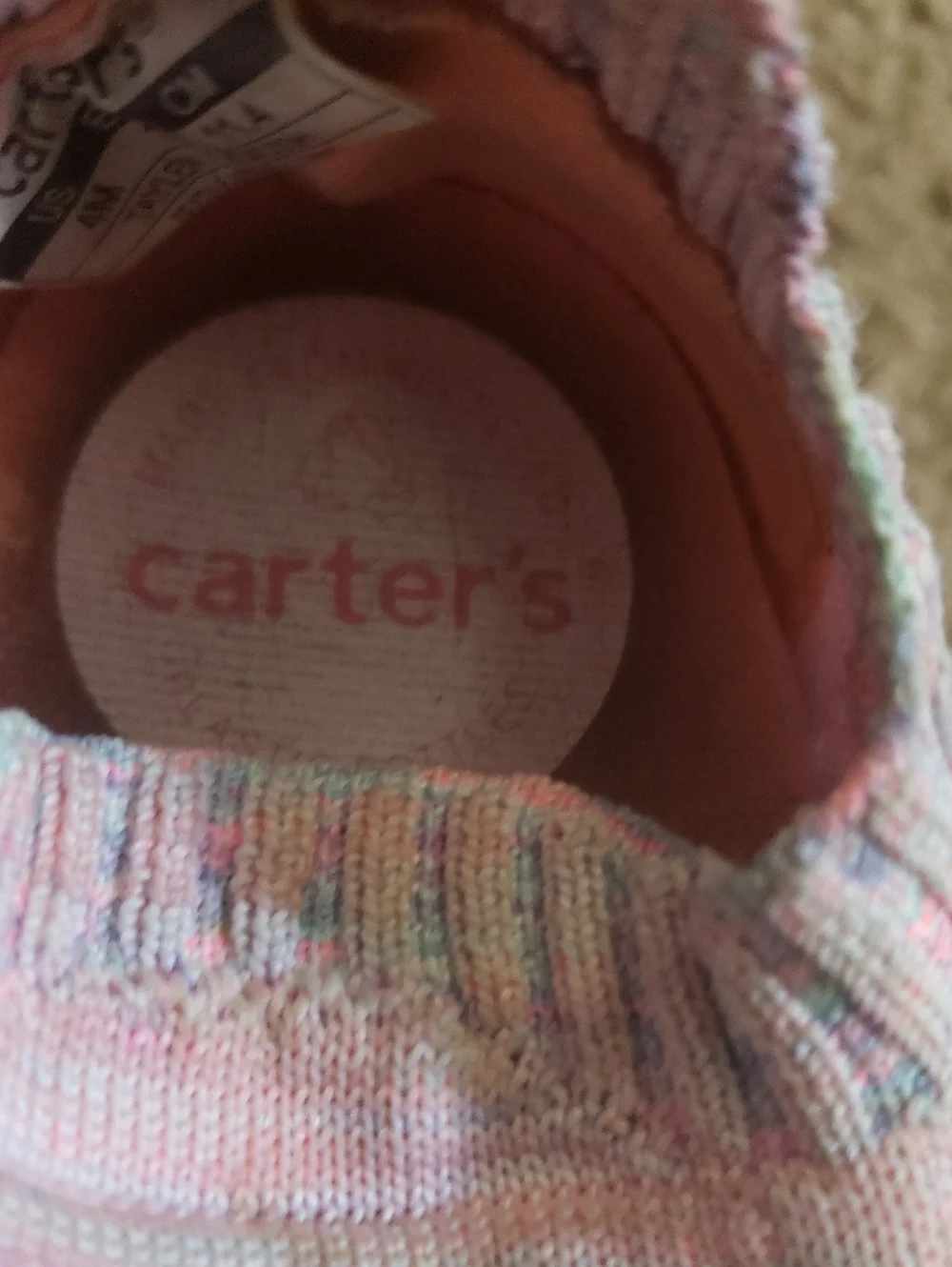 Carter's Little Girls Knit Slip-On Sneakers - Light Pink
